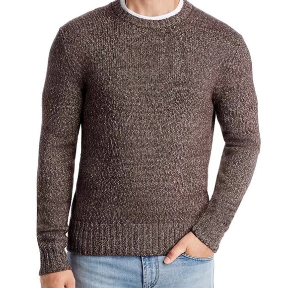 Officine Générale Marco Crewneck Sweater Brown Unisex Soft Italy - Picture 1 of 12